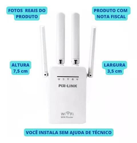 Imagem de Desempenho Branco: Repetidor de Sinal Wi-fi com 4 Antenas, Amplificador de Sinal, 110v/220v