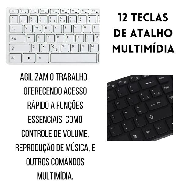 Imagem de Desempenho Completo: Kit Teclado e Mouse Sem Fio USB 2.4GHz