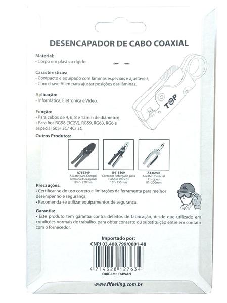 Imagem de Desencapador de cabo coaxial 4 a 12mm rg58 - rg59 - rg63 - rg6 fl feeling