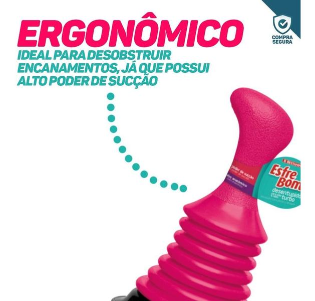 Imagem de Desentupidor De Pia Vasos Sanitários Cano Vácuo Turbo Durável Ergonômico