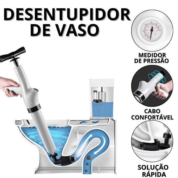 Imagem de Desentupidor De Vaso Sanitário Bomba Desentupidora De Esgoto Desintupidor De Pia Privada Banheiro