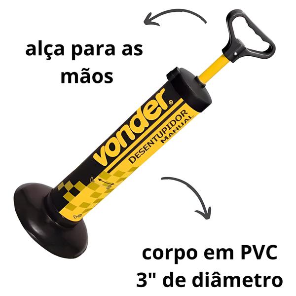 Imagem de Desentupidor De Vaso Sanitário Tipo Bomba Manual Sucção 18cm