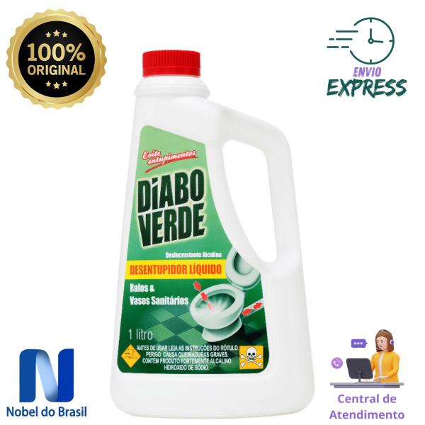 Imagem de Desentupidor Diabo Verde Liquido 1L Fácil de usar, difícil de superar!