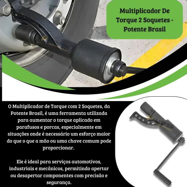 Imagem de Desforcimetro Multiplicador De Torque 690kg 2 Soquetes 32 33 - Potente