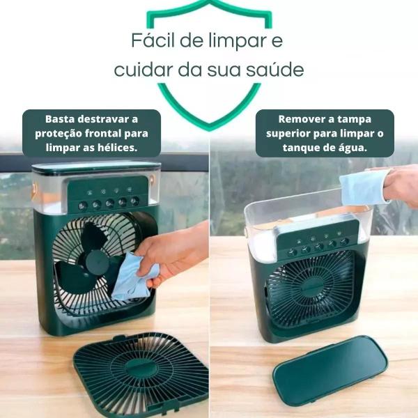 Imagem de Desfrute do Frescor Personalizado: Ventilador de Mesa com Umidificador e Controle Remoto.