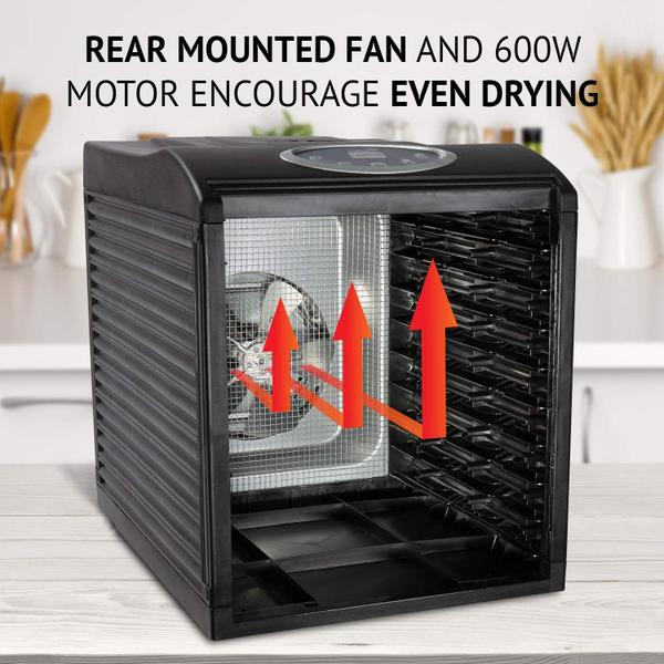 Desidratador de alimentos Ivation 9 Tray 600W com temporizador e termostato Imagem de Desidratador de alimentos Ivation 9 Tray 600W com temporizador e termostato