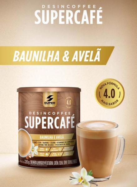 Desincoffee Super Café Termogênico Natural 220g Pré-treino: Sabor Baunilha e Avelã - Shopping Natural Imagem de Desincoffee Super Café Termogênico Natural 220g Pré-treino: Sabor Baunilha e Avelã