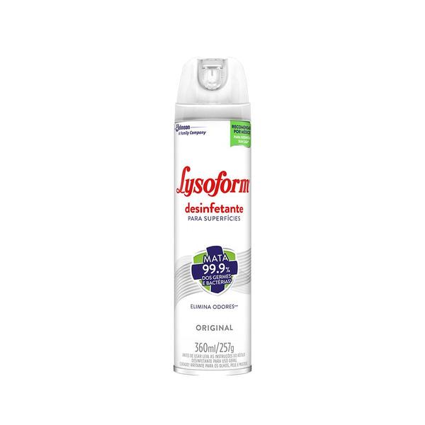 Imagem de Desinfetante Aerossol Lysoform Original 360ml Indicado para superfícies com Fácil Aplicação