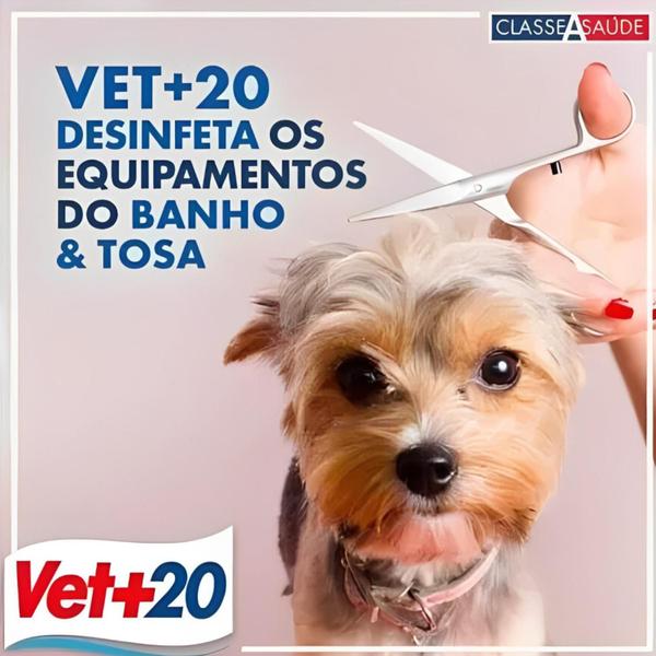 Imagem de Desinfetante Bactericida Concentrado Cães Casa Vet+20 1litro + Vet+20 500ml