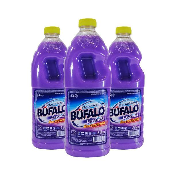 Imagem de Desinfetante Búfalo Lavanda Bactericida 2L Kit 3