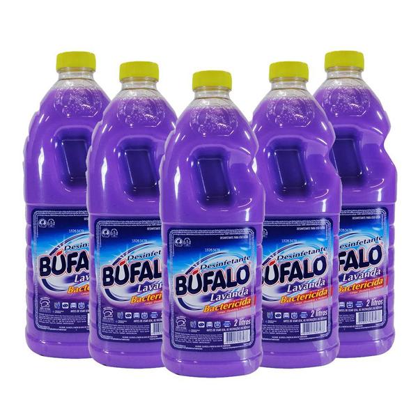 Imagem de Desinfetante Búfalo Lavanda Bactericida 2L Kit 5