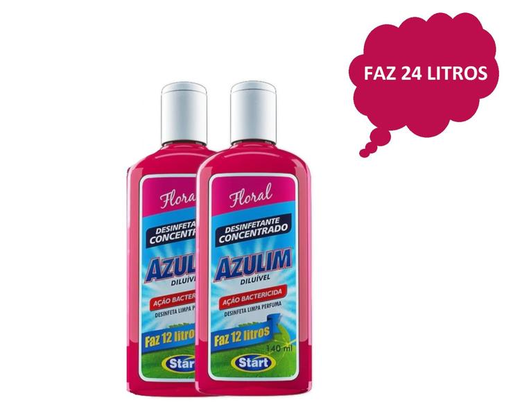 Imagem de Desinfetante Concentrado Floral Azulim Kit Com 2 Unidades