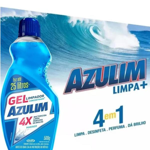 Imagem de Desinfetante Concentrado Gel 4 em 1 Azulim Mariner e Lavanda 500gr