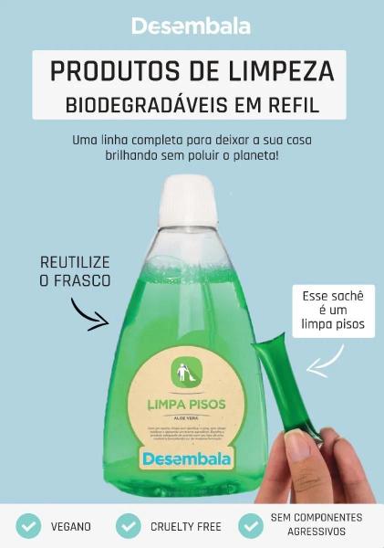 Imagem de Desinfetante Multiuso Limpa Vidros Refil Ecológico Líquido Desembala Sem Enxágue