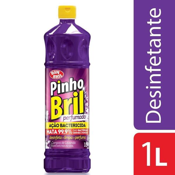 Imagem de Desinfetante Pinho Bril Campos De Lavanda 1000ml - Embalagem c/  12 Unidades