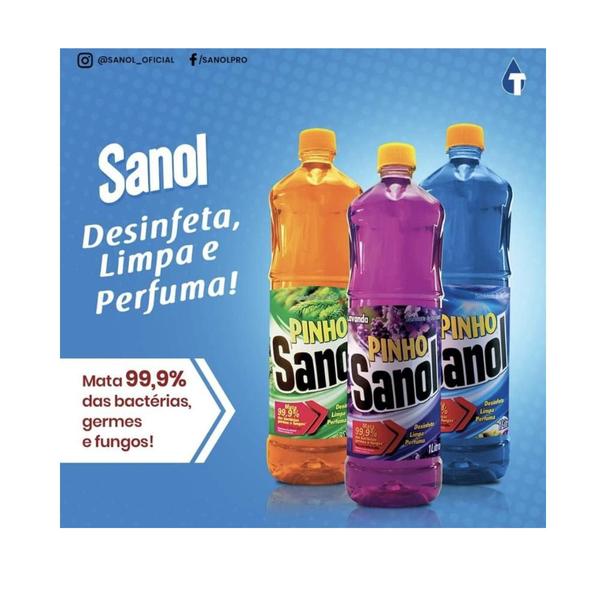 Imagem de Desinfetante Pinho Multiuso Uso Geral Original 500Ml Sanol