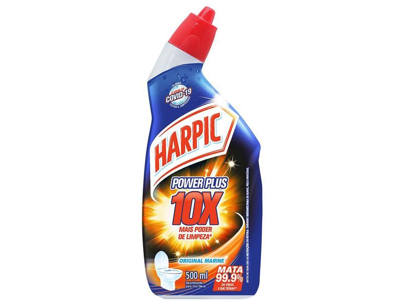 Desinfetante Sanitário Líquido Harpic Power Plus - Marine 500ml Imagem de Desinfetante Sanitário Líquido Harpic Power Plus