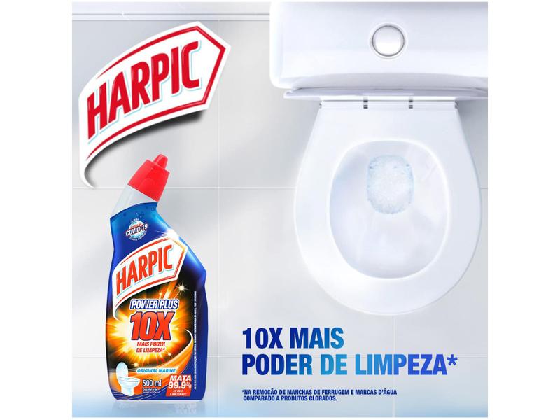 Desinfetante Sanitário Líquido Harpic Power Plus - Marine 500ml Imagem de Desinfetante Sanitário Líquido Harpic Power Plus