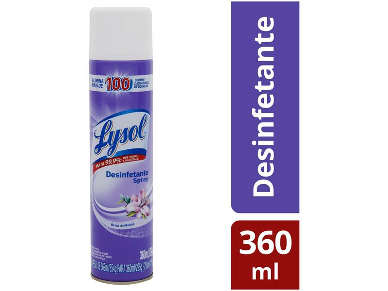 Desinfetante Spray Lysol Brisa da Manhã 360ml Imagem de Desinfetante Spray Lysol Brisa da Manhã 360ml