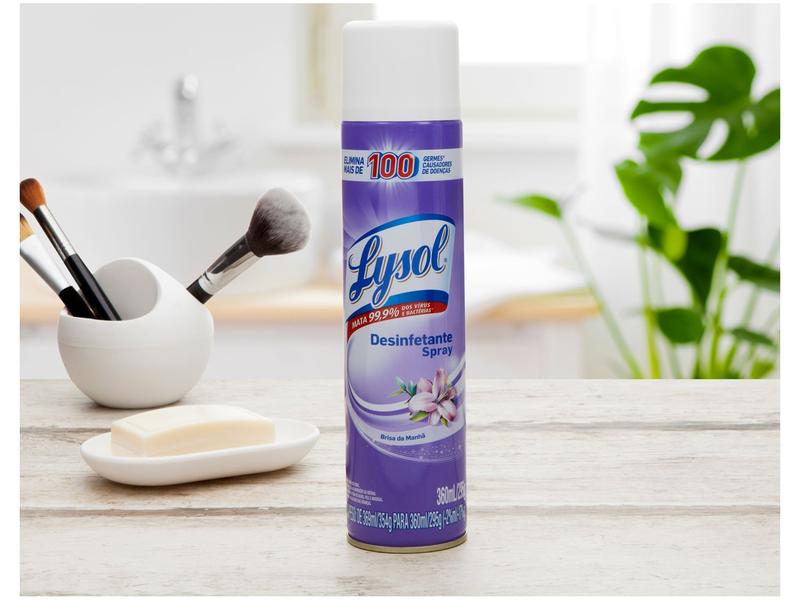 Desinfetante Spray Lysol Brisa da Manhã 360ml Imagem de Desinfetante Spray Lysol Brisa da Manhã 360ml
