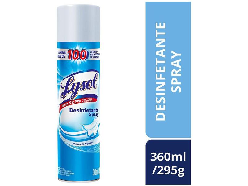 Imagem de Desinfetante Spray Lysol Pureza do Algodão 360ml