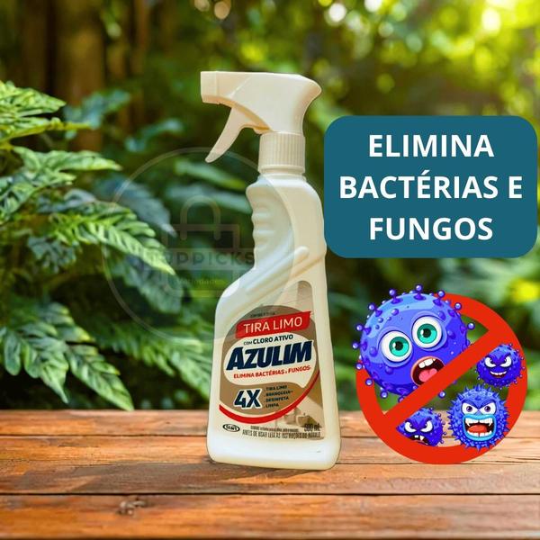 Imagem de Desinfetante Spray Tira Limo 500 ML Com Cloro Ativo Removedor De Sujeira Limpeza Pesada