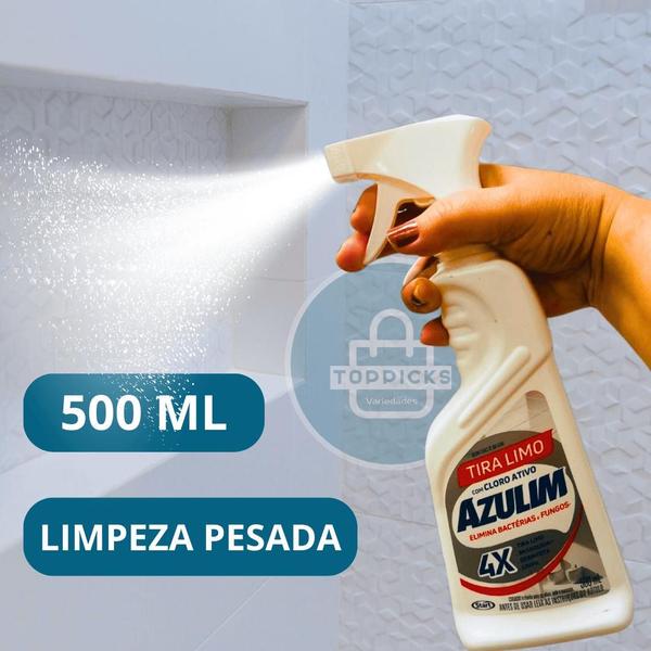 Imagem de Desinfetante Spray Tira Limo 500 ML Com Cloro Ativo Removedor De Sujeira Limpeza Pesada