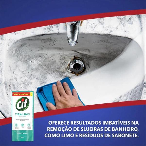 Imagem de Desinfetante Uso Geral Cif Tira Limo 450Ml - Refil - Kit 10