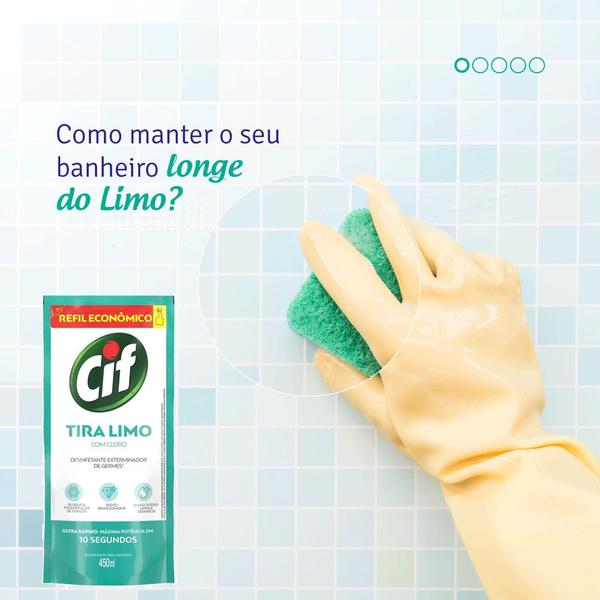 Imagem de Desinfetante Uso Geral Cif Tira limo 450ml - Refil - Kit 5