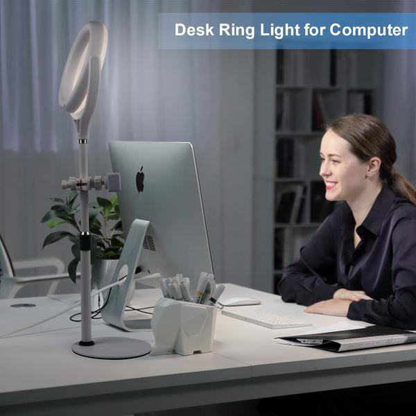 Imagem de Desk Ring Light Evershop 7" com suporte e suporte para telefone