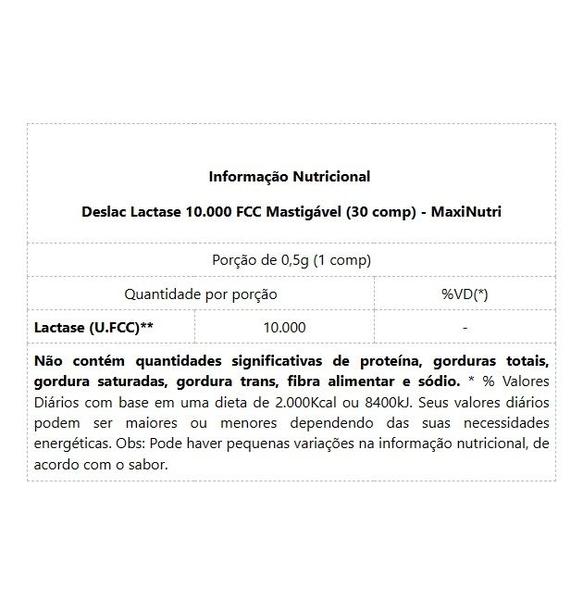 Imagem de Deslac Lactase 10.000 FCC Mastigável (8 caps) - Padrão: Único