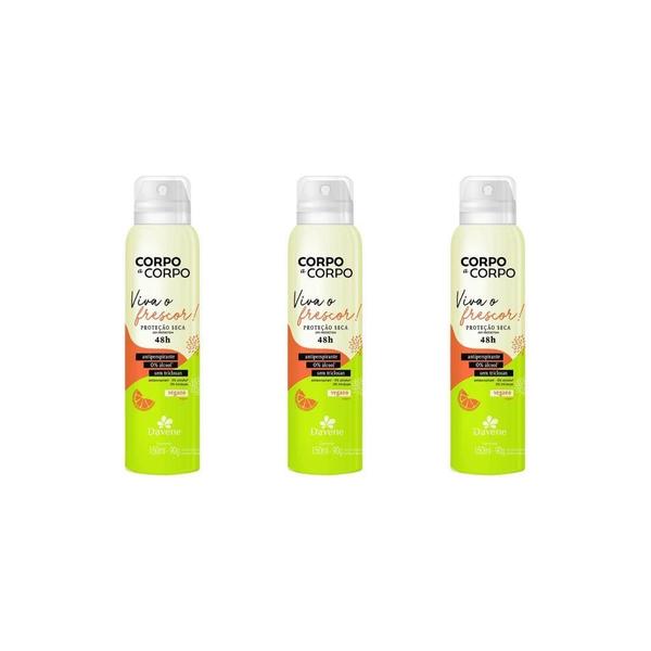 Imagem de Desodorante Aero Davene Corpo A Corpo Fresc 150Ml-Kit C/3Un