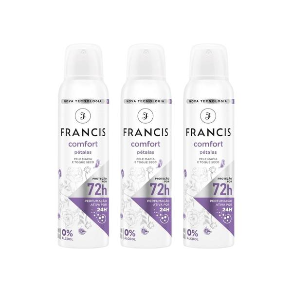 Imagem de Desodorante Aero Francis Comfort 150ml Pétalas - Kit C/3un