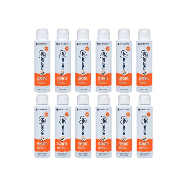 Imagem de Desodorante Aero Monange 150ml Esporte - Kit C/12un