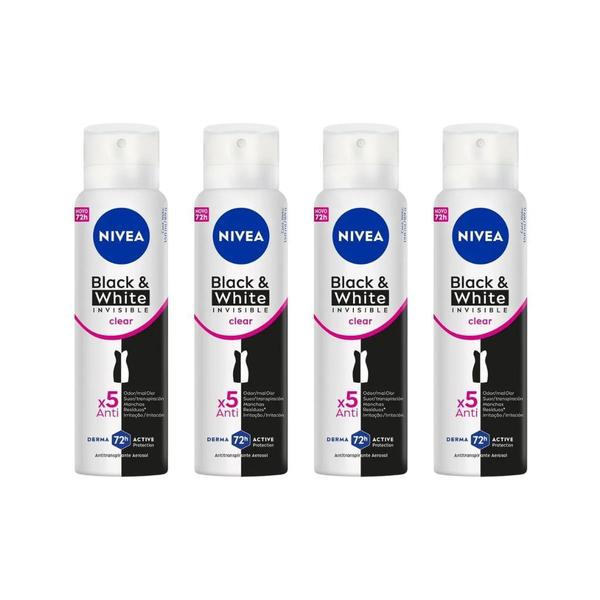 Imagem de Desodorante Aero Nivea 150ml Fem Invisible Black e White-4un