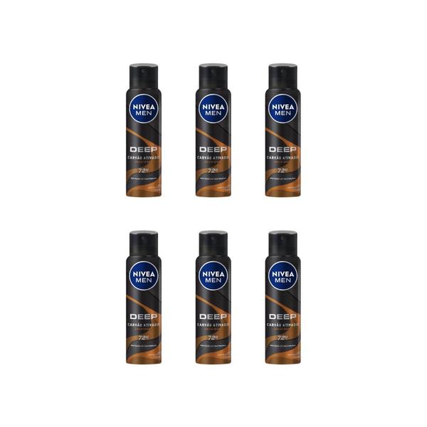 Imagem de Desodorante Aero Nivea 150ml Masc Deep Amadeirado-Kit C/6un