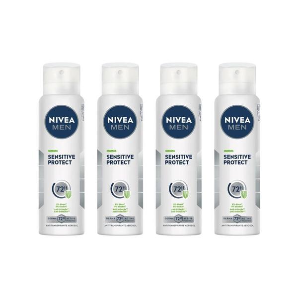 Imagem de Desodorante Aero Nivea 150ml Masc Sensitive Protect - Kit4un