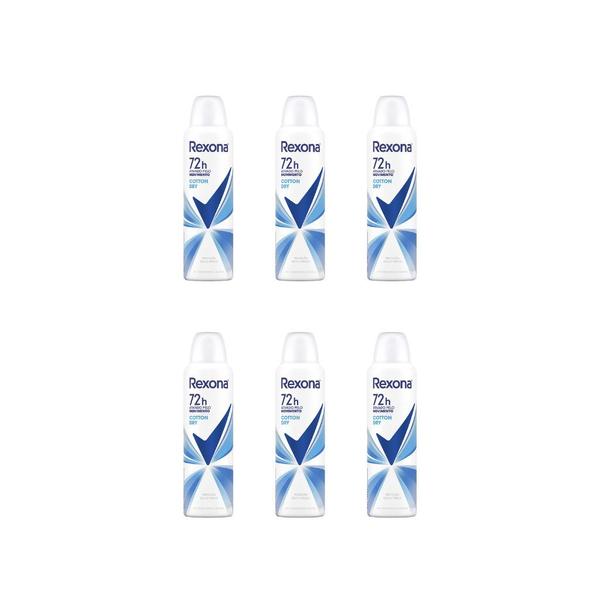 Imagem de Desodorante Aero Rexona 150ml Fem Cotton - Kit C/ 6un