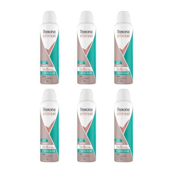 Imagem de Desodorante Aero Rexona Clinical 150ml Fem Refresh-Kit C/6un