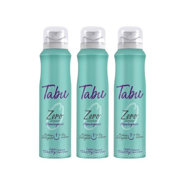 Imagem de Desodorante Aero Tabu Antitr Zero Aluminio 150Ml- Kit C/3Un