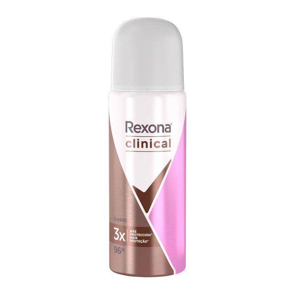 Desodorante Aerosol Antitranspirante Rexona Clinical Classic Feminino 55ml Imagem de Desodorante Aerosol Antitranspirante Rexona Clinical Classic Feminino 55ml