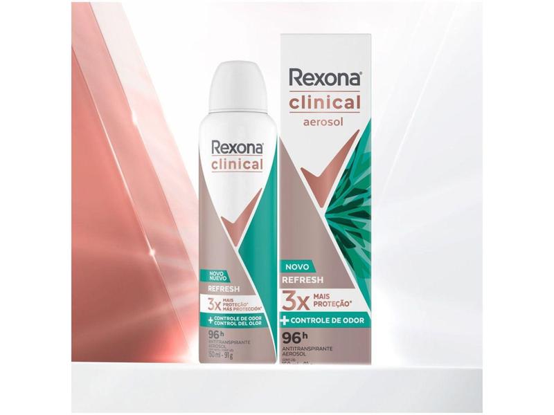 Imagem de Desodorante Aerosol Antitranspirante Rexona - Clinical Refresh 96 Horas 150ml