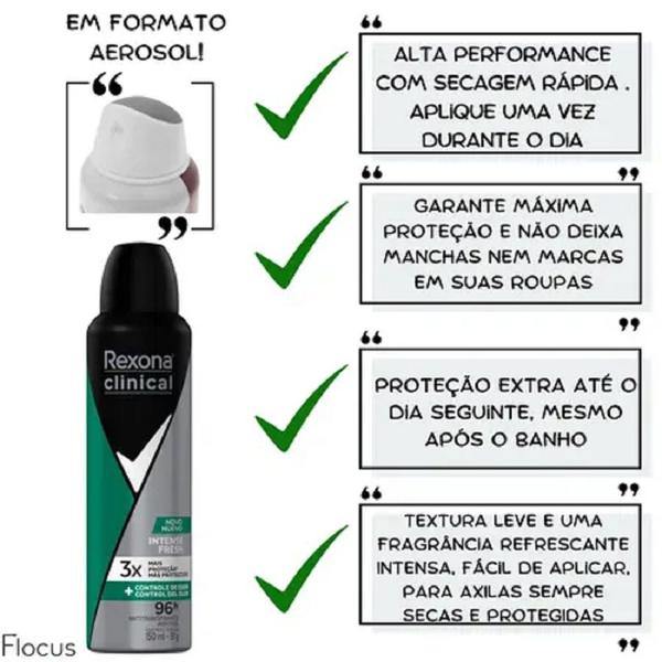 Imagem de Desodorante Aerosol Clinical Intense Fresh 150ml - Rexona