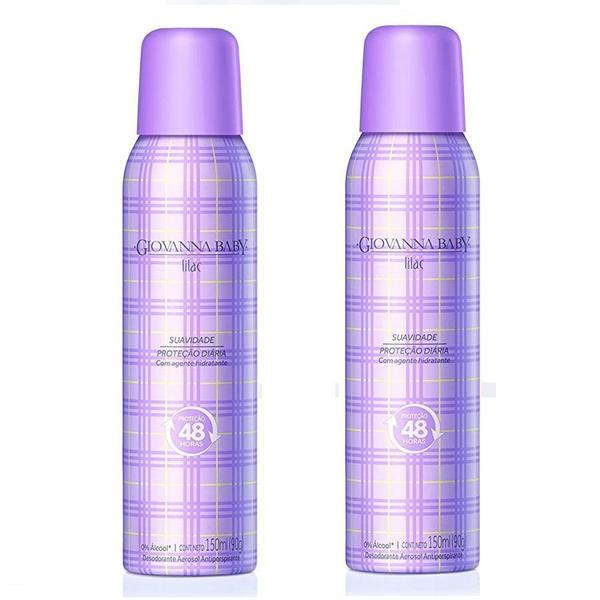 Imagem de Desodorante Aerosol Giovanna Baby Lilac 150mL - 2 unidades