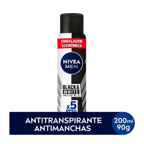 Imagem de Desodorante Aerosol Nive Men Black & White Invisible 48h 200ml Embalagem Economica