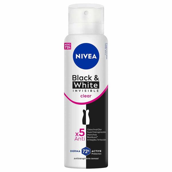 Desodorante Aerosol NIVEA Feminino - Deo Invisible for Black & White Imagem de Desodorante Aerosol NIVEA Feminino - Deo Invisible for Black & White