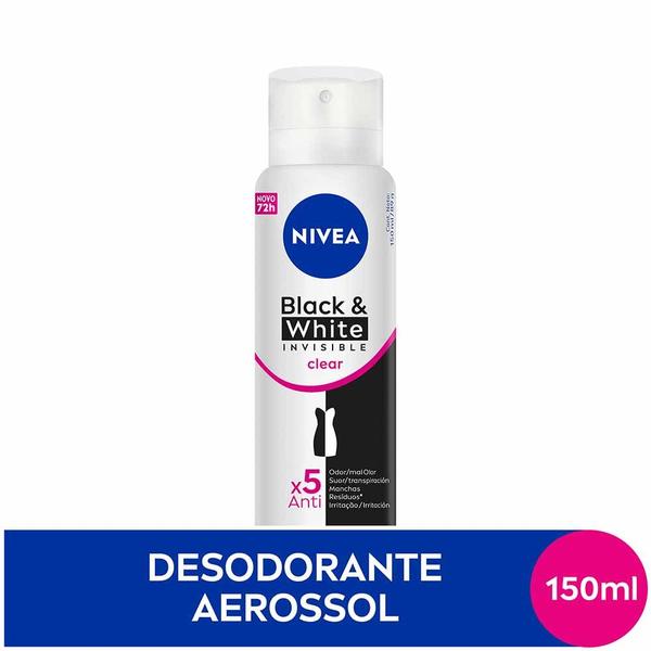 Desodorante Aerosol NIVEA Feminino - Deo Invisible for Black & White Imagem de Desodorante Aerosol NIVEA Feminino - Deo Invisible for Black & White