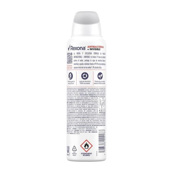 Imagem de Desodorante Aerosol Rexona Antibacterial + Invisible 150ml