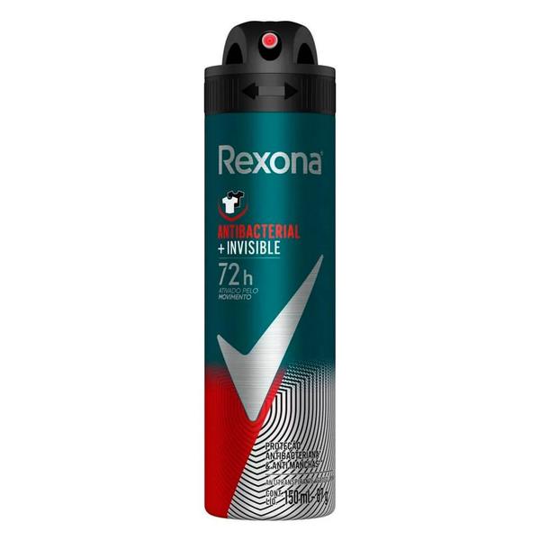 Imagem de Desodorante Aerosol Rexona Antibacterial+Invisible 150ml