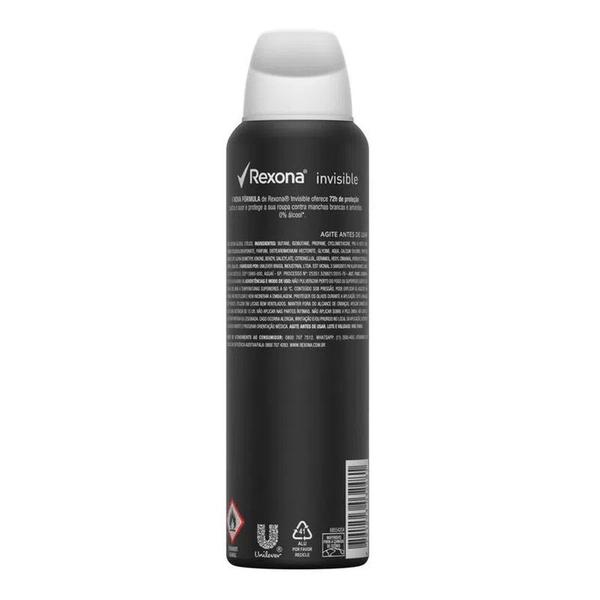 Desodorante Aerosol Rexona Feminino Invisible 150ml Imagem de Desodorante Aerosol Rexona Feminino Invisible 150ml